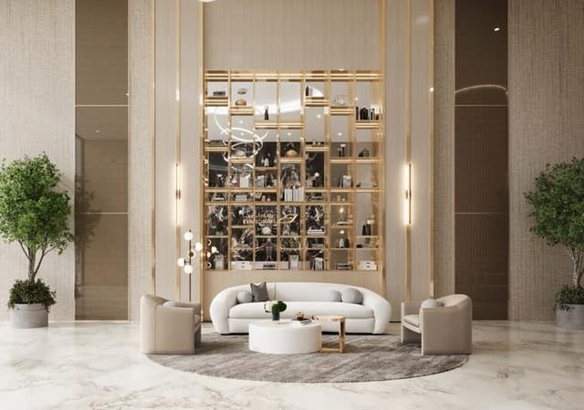 Building facade at Binghatti Royale by Binghatti in JVC (Jumeirah Village Circle)
