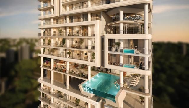 Building facade at Allura Residences by CITI Developer in JVC (Jumeirah Village Circle)