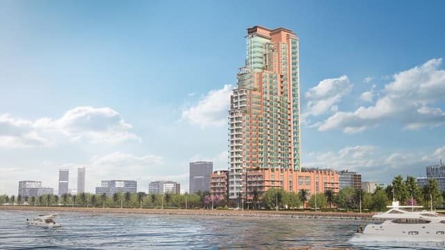 Building facade at Riva Residence by Vakson in Rashid Yachts & Marina