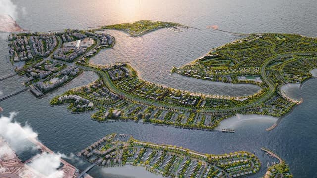 Dubai Island - Living space at Bay Grove Residences