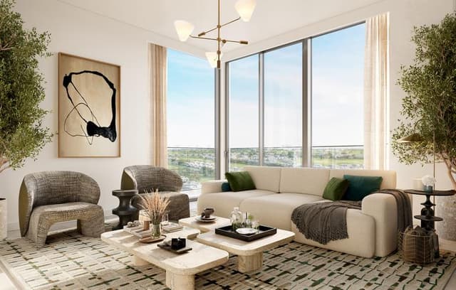 Living space at Vida Residences Club Point by Emaar Properties