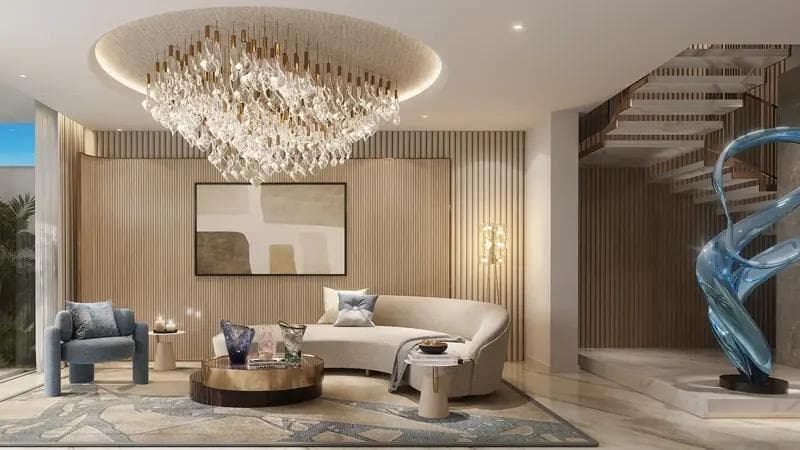 Building facade at Sora Beach Residences by Aark Developers in Marjan Island