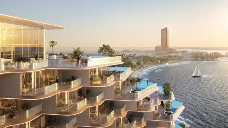 Building design at Sora Beach Residences in Marjan Island