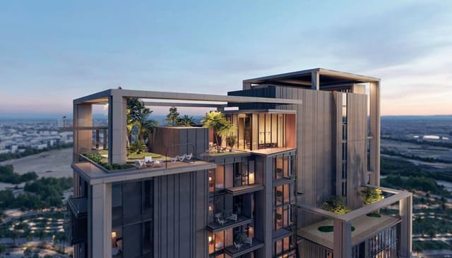 Building facade at The Highgrove by Ellington in Mohammed Bin Rashid City