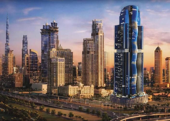 Living space at Al Habtoor Tower in Business Bay