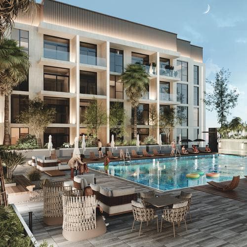 Building facade at Hawa Residences by Tilal in Tilal City