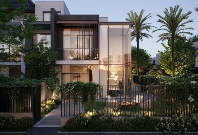 Building facade at La Tilia by Dubai Holdings in Dubailand