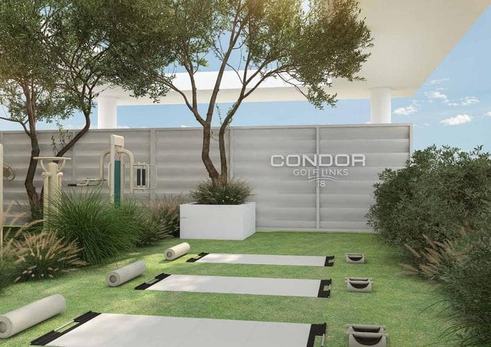 Building facade at Condor Golf Links 18 by Condor Real Estate Developers in Dubai Sports City