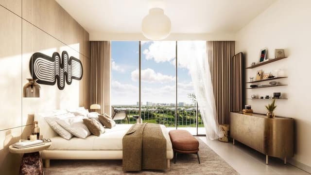 Building facade at Golf Point by Emaar Properties in Emaar South