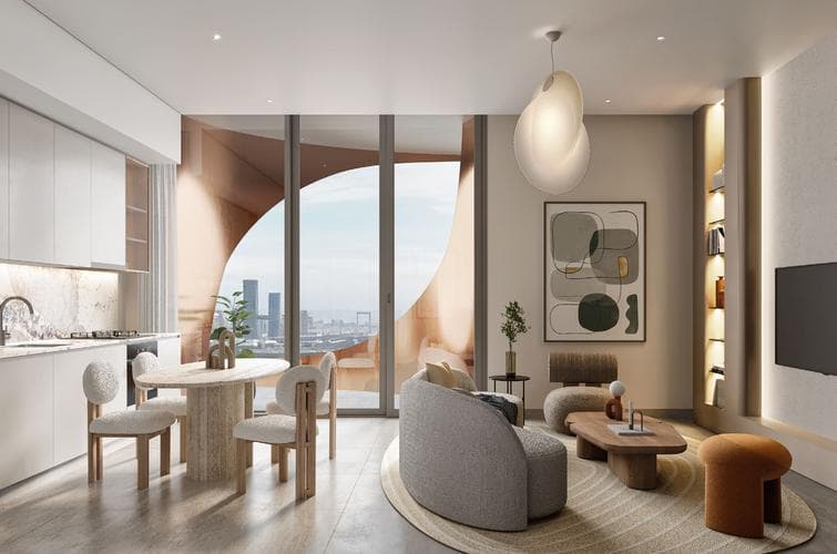 Living space at One Residence in Downtown