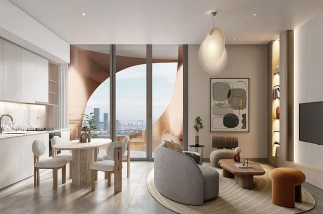 Living space at One Residence in Downtown