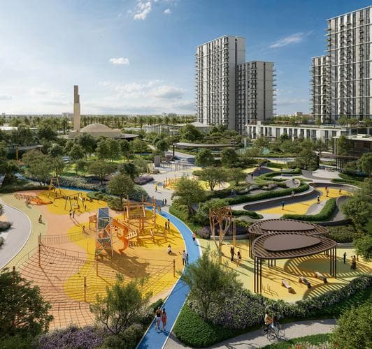Building facade at Hillsedge by Emaar Properties in Dubai Hills Estate