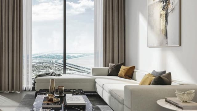 Modern interior design of Sobha Orbis apartments in Dubai with quality finishes and natural lighting