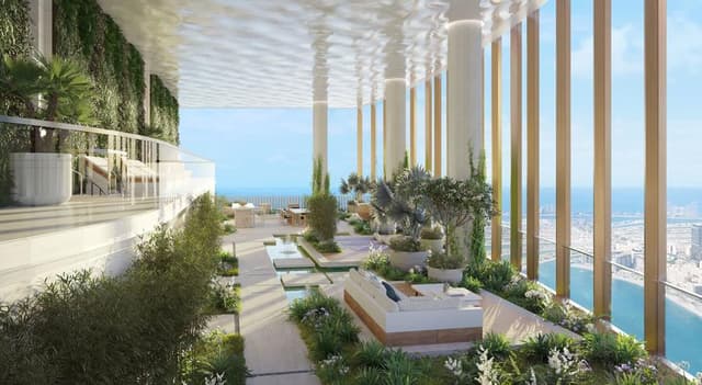 Building facade at Six Senses Residences by Select Group in Dubai Marina