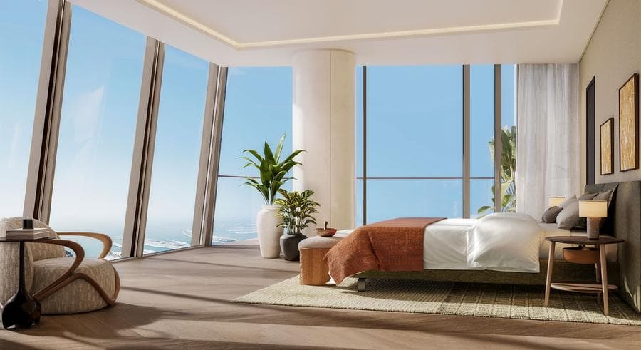 Room design at Six Senses Residences in Dubai Marina