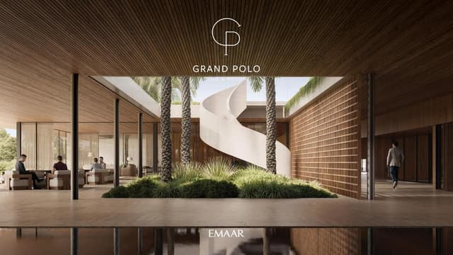 Grand Polo Club and Resort Building facade in Dubai Investment Park 2
