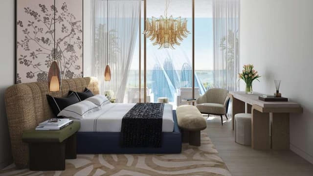 Building facade at Mandarin Oriental Residences by Aldar Properties in Saadiyat Island