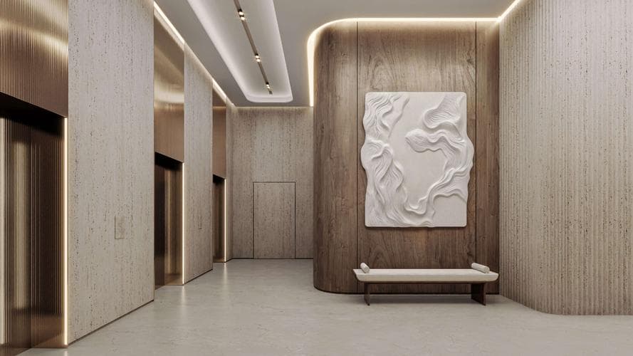 Living space at Esmé Beach Residences by Elysian Developments