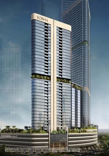 Building facade at Skyvue Spectra by sobha in Sobha Hartland II