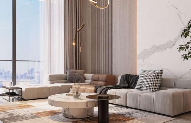 Dubai Land Residence Complex - Living space at SAMANA Parkville