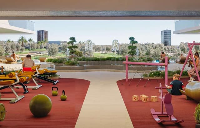 Indoor area at SAMANA Parkville by Samana Developers in Dubai Land Residence Complex