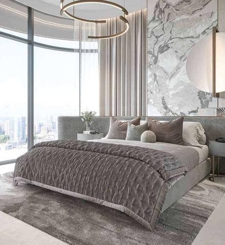 Building facade at Mayfair Gardens by Majid Developments in Jumeirah Garden City