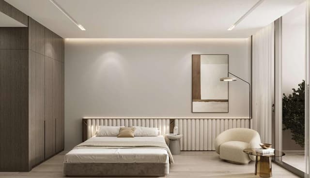 Building facade at Gharbi II by Rabdan Developments in JVC (Jumeirah Village Circle)