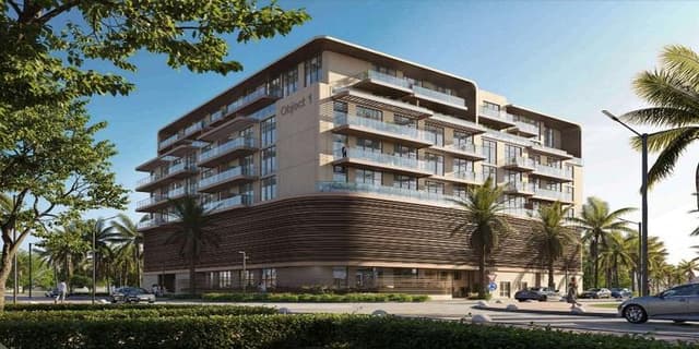 Building facade at Silva Park by Object1 in JVT Jumeirah Village Triangle