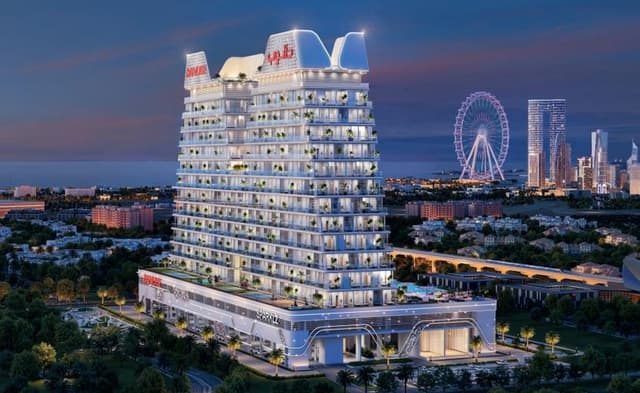 Building facade at Sparklz by Danube by Danube Properties in Al Furjan