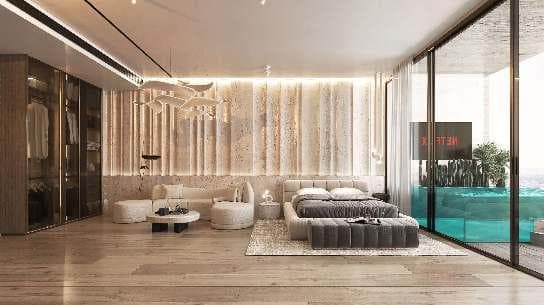 Building facade at Peace Lagoons by Peace Home in Dubai Land Residence Complex
