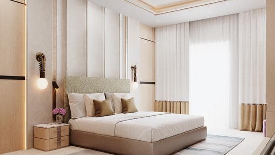 Building facade at Taj Wellington Mews Residences by BNW in Marjan Island