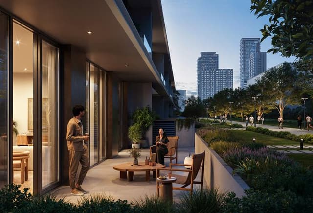 Building facade at ALTAN by Emaar Properties in Dubai Creek Harbour