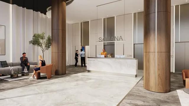 Building facade at Samana Ocean Pearl by Samana Developers in Dubai Island