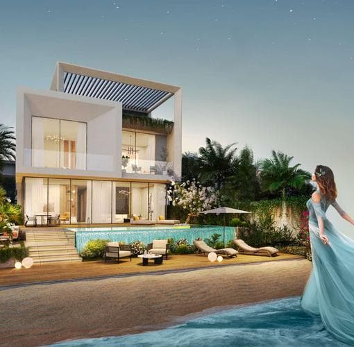 Building facade at AlThuraya Island by Ajmal Makan Real Estate Development in Sharjah Waterfront City