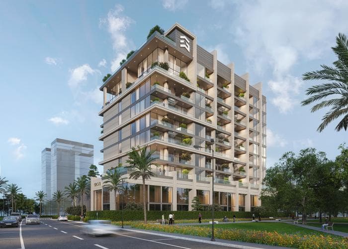 Dubai Island - Living space at Firoza Residences