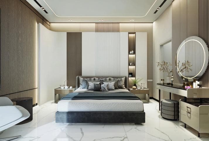 Building facade at Bonds Avenue Residences by Amirah Development in Dubai Island
