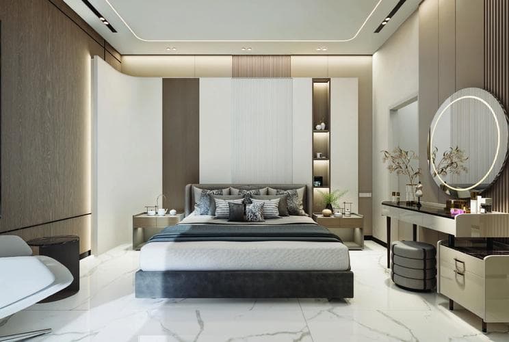 Building facade at Bonds Avenue Residences by Amirah Development in Dubai Island