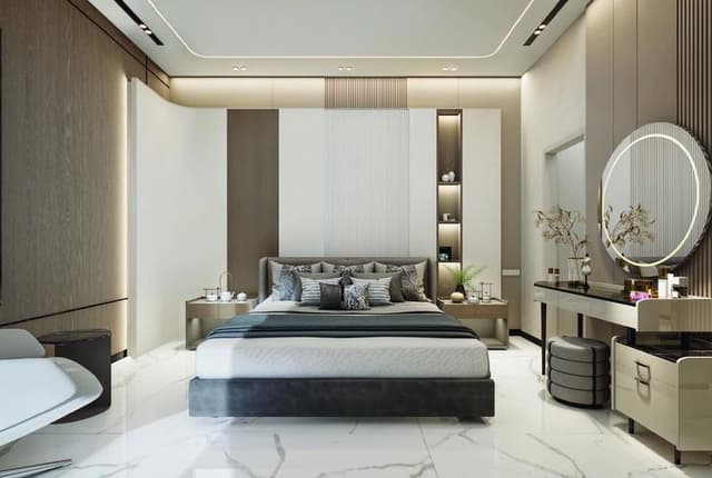 Building facade at Bonds Avenue Residences by Amirah Development in Dubai Island