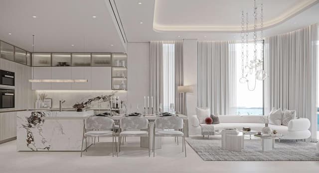 Dubai Island - Living space at Côtier House