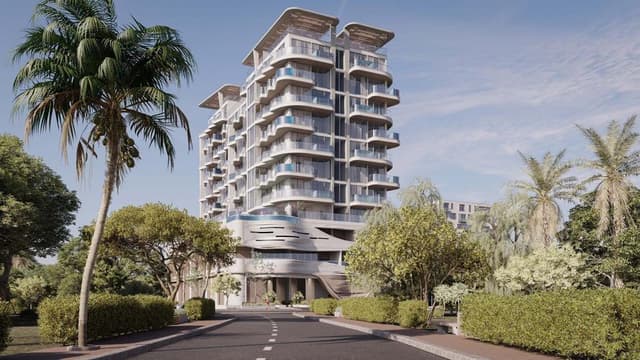 Building facade at Iluka Residences by Ms Homes in Dubai Island
