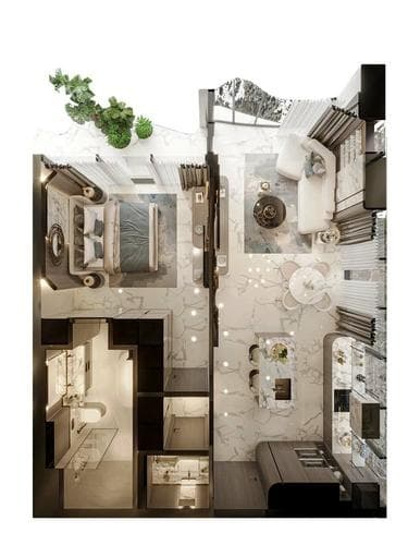 Iluka Residences Room design in Dubai Island