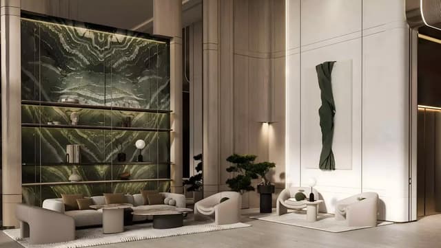 Building facade at Binghatti Haven by Binghatti in JVC (Jumeirah Village Circle)