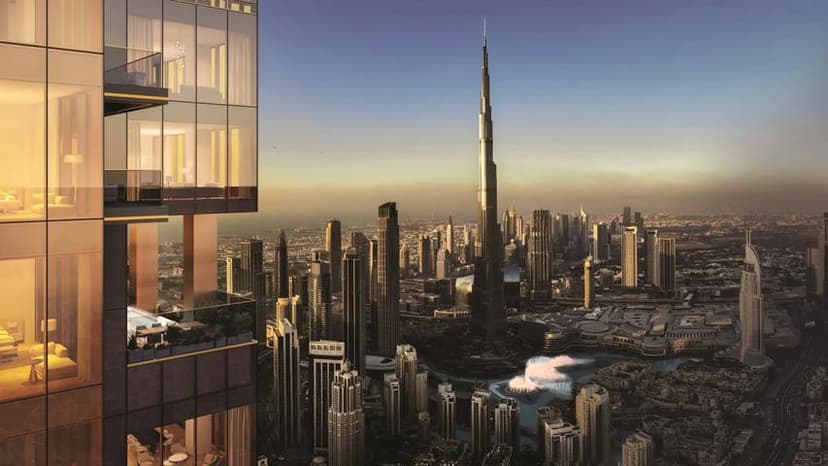 Building facade at Waldorf Astoria Residences by Nabni in Business Bay