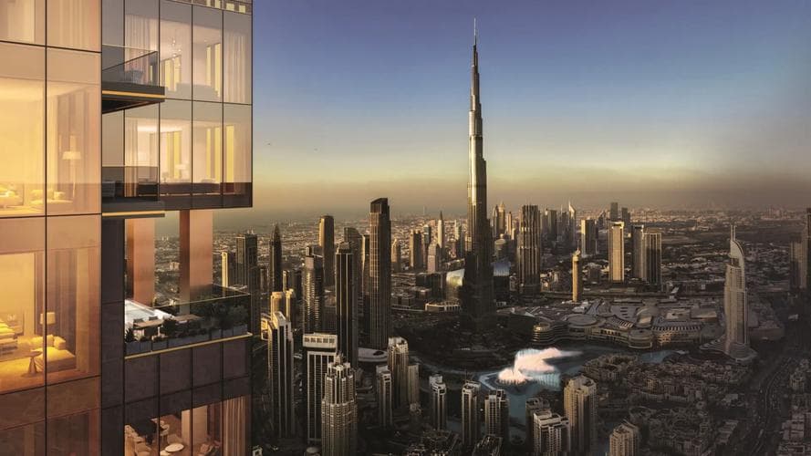 Building facade at Waldorf Astoria Residences by Nabni in Business Bay