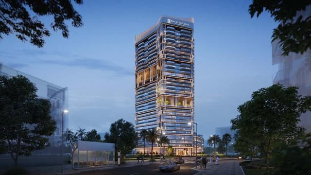 Building facade at Parkway by Prestige One Developments in Mohammed Bin Rashid City