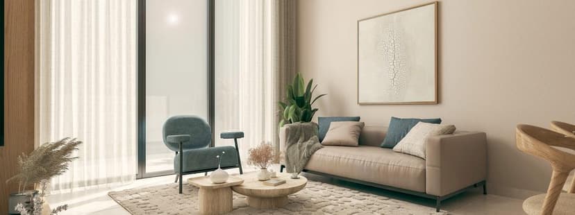 Living space at The Haven II by Meraki Developers