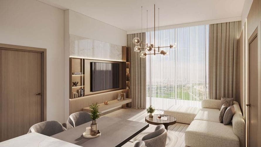 Fairway Residences Building facade in Dubai Studio City