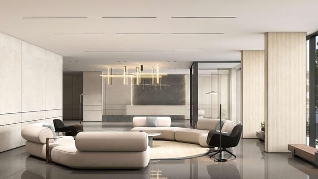 Building facade at Luz Ora Residences by DIA Development in Dubai Island