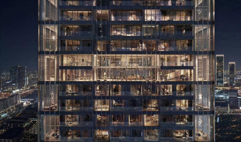 Building facade at Jumeirah Residences by Meraas in DIFC