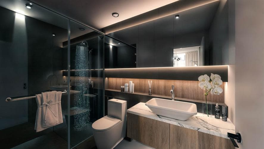 Building facade at Viera Residences by Vantage Ventures in Dubai Production City